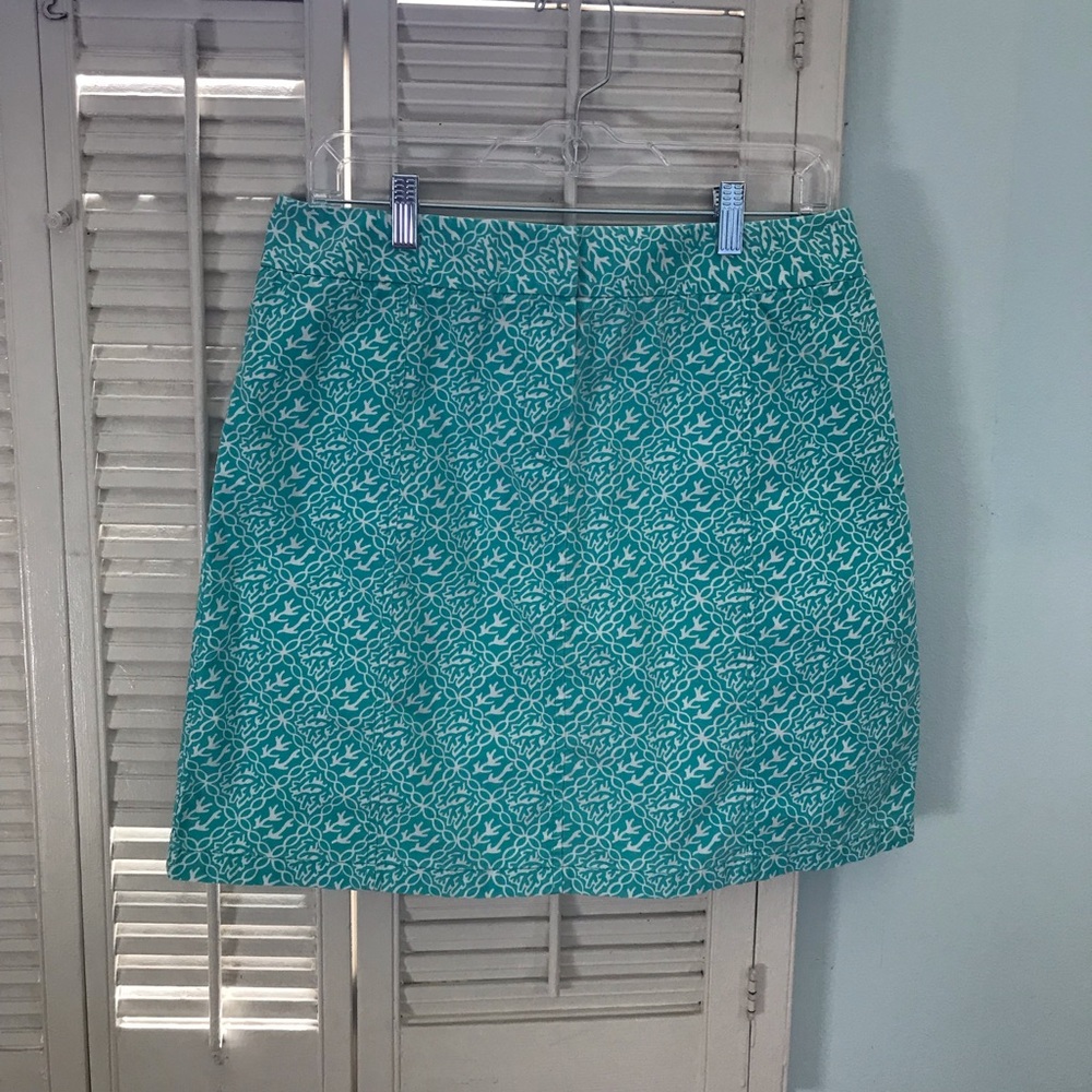 Ann Taylor Women’s Aqua Blue & White Print Skirt Size 10 NEW
